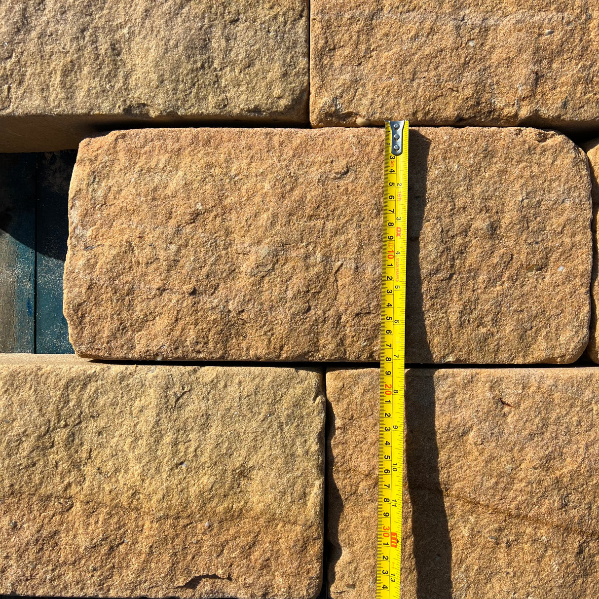 180mm Britannia Buff Tumbled Sandstone Building Stone - Per SQM