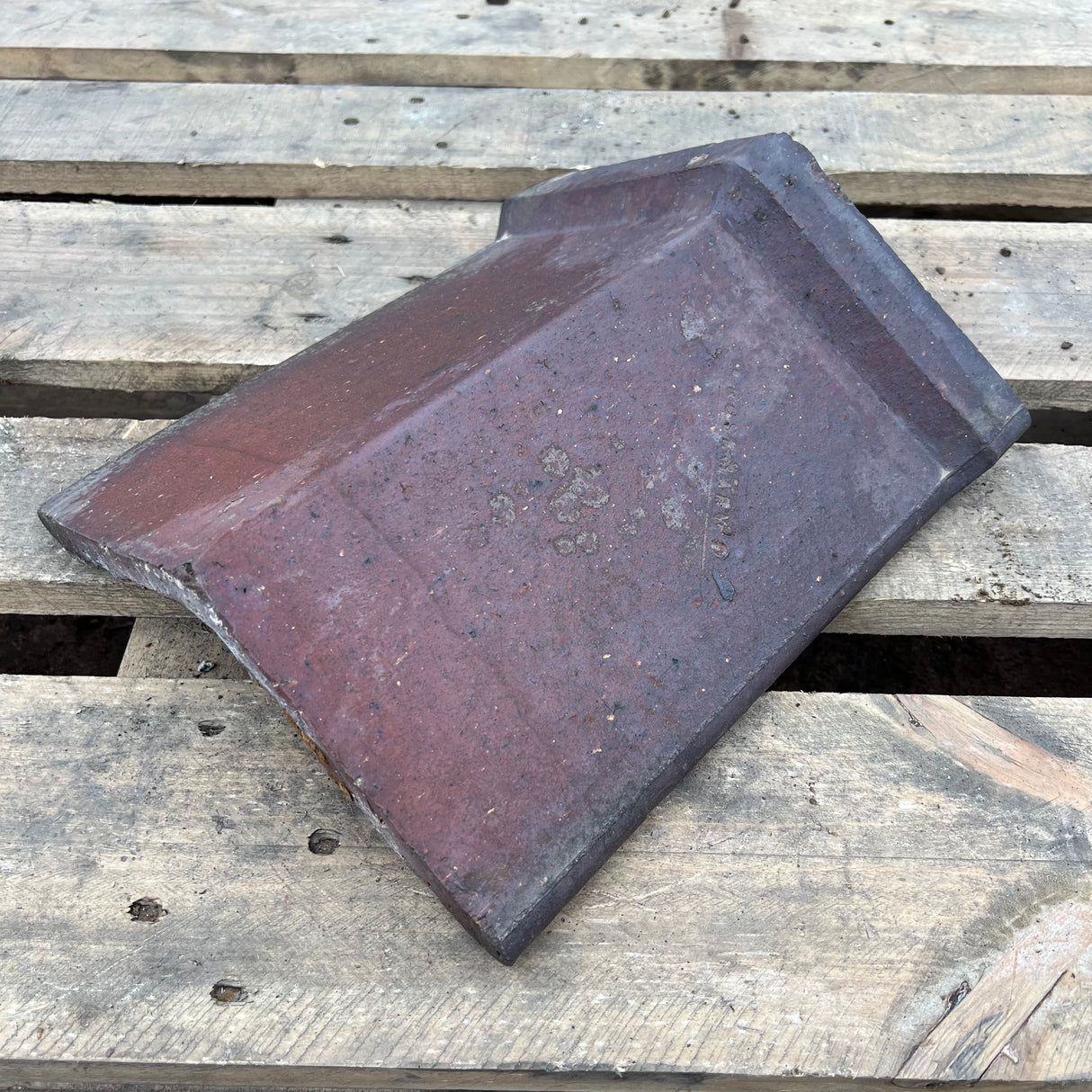 Reclaimed Brindle Blue 12" Triangle Clay Roof Ridge Tile - 125 Degree