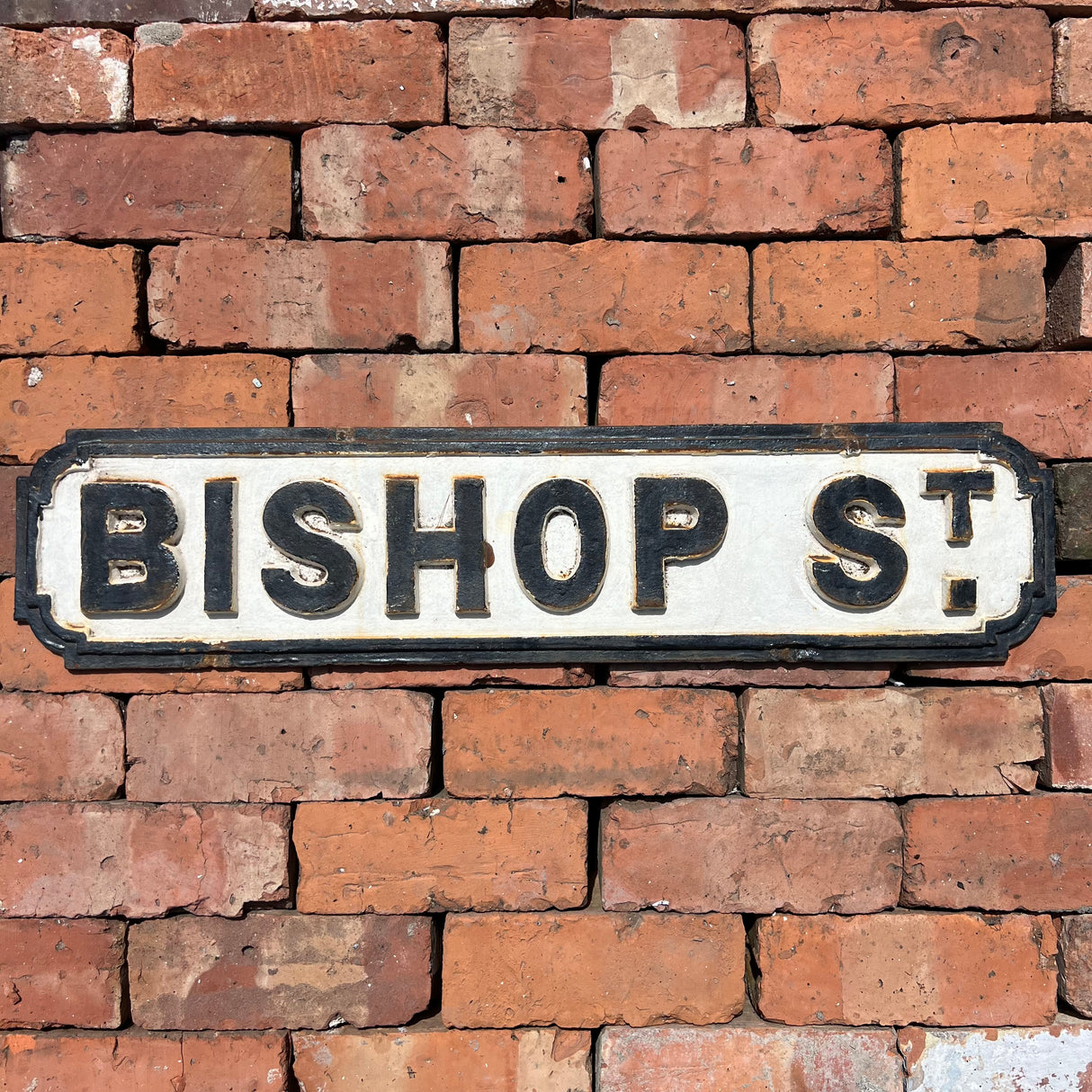 Original Cast Iron ‘Bishop St’ Street Sign