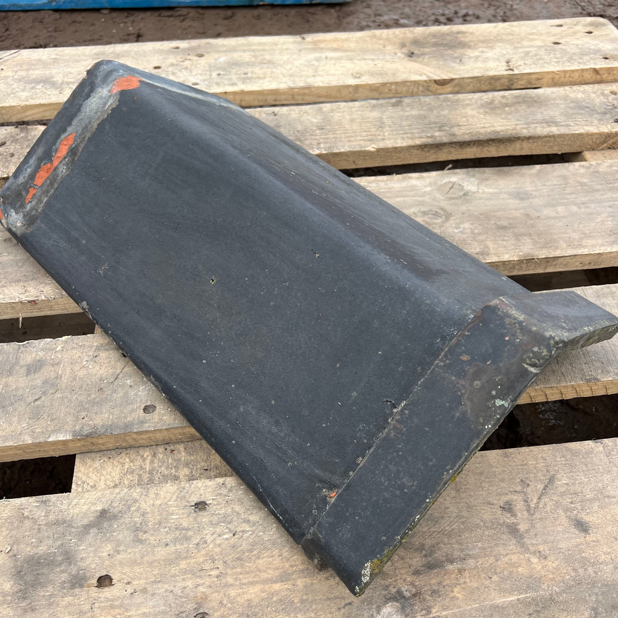 Reclaimed Smooth Blue Clay Roof Ridge Tiles - 110 Degree