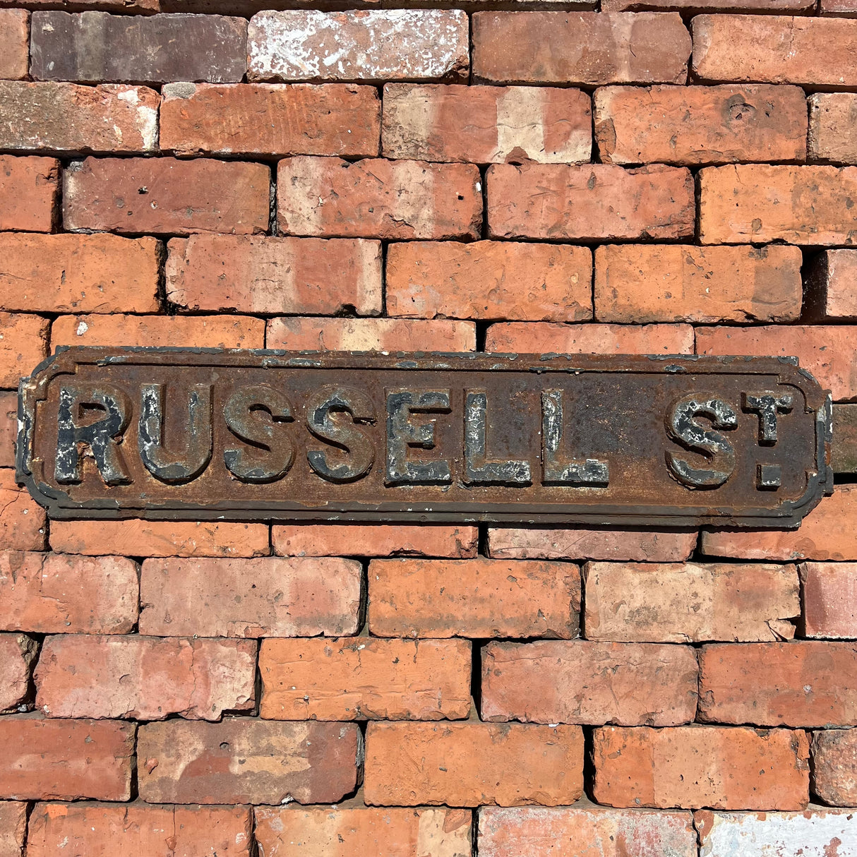 Original Cast Iron ‘Russell St’ Street Sign