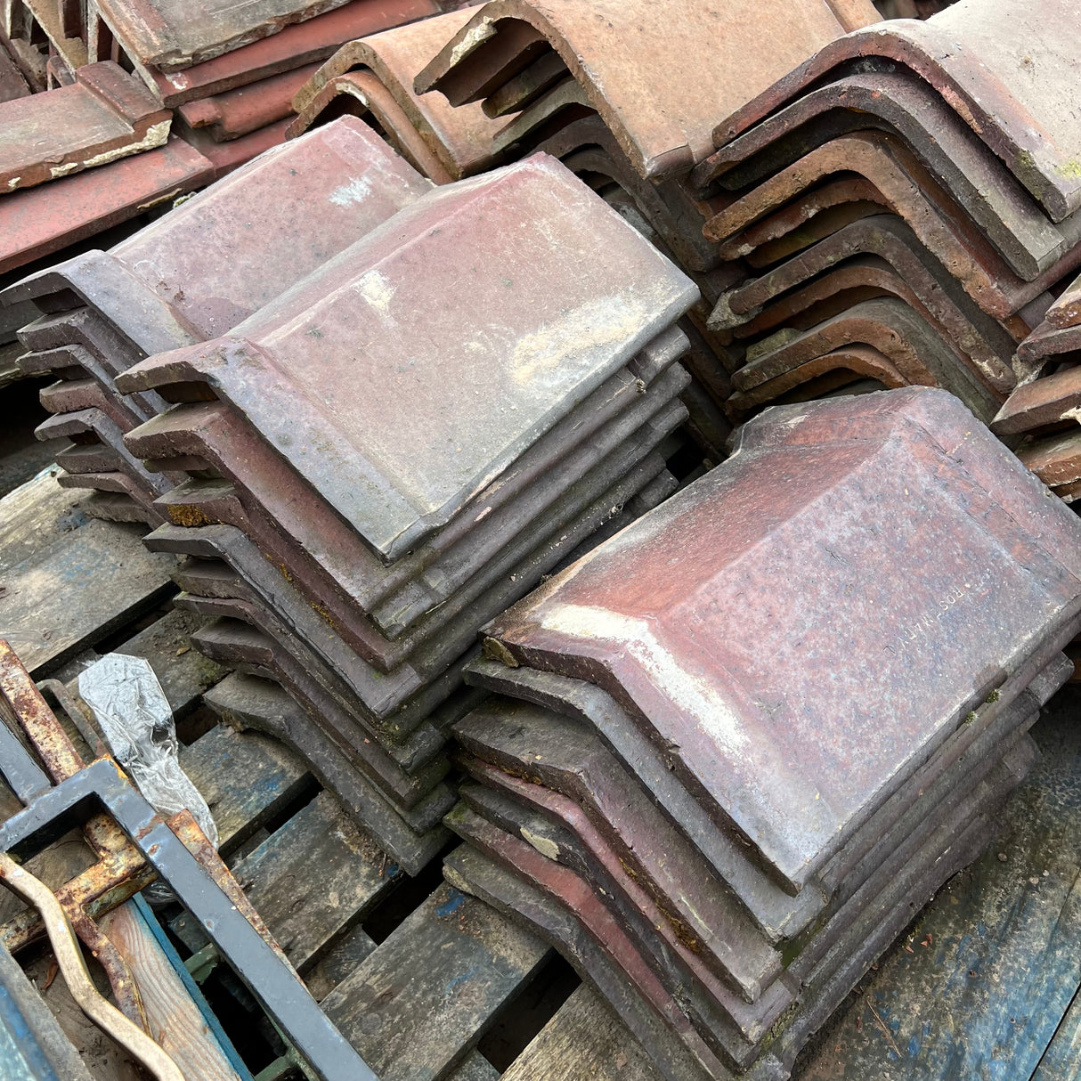 Reclaimed Brindle Blue 12" Triangle Clay Roof Ridge Tile - 125 Degree