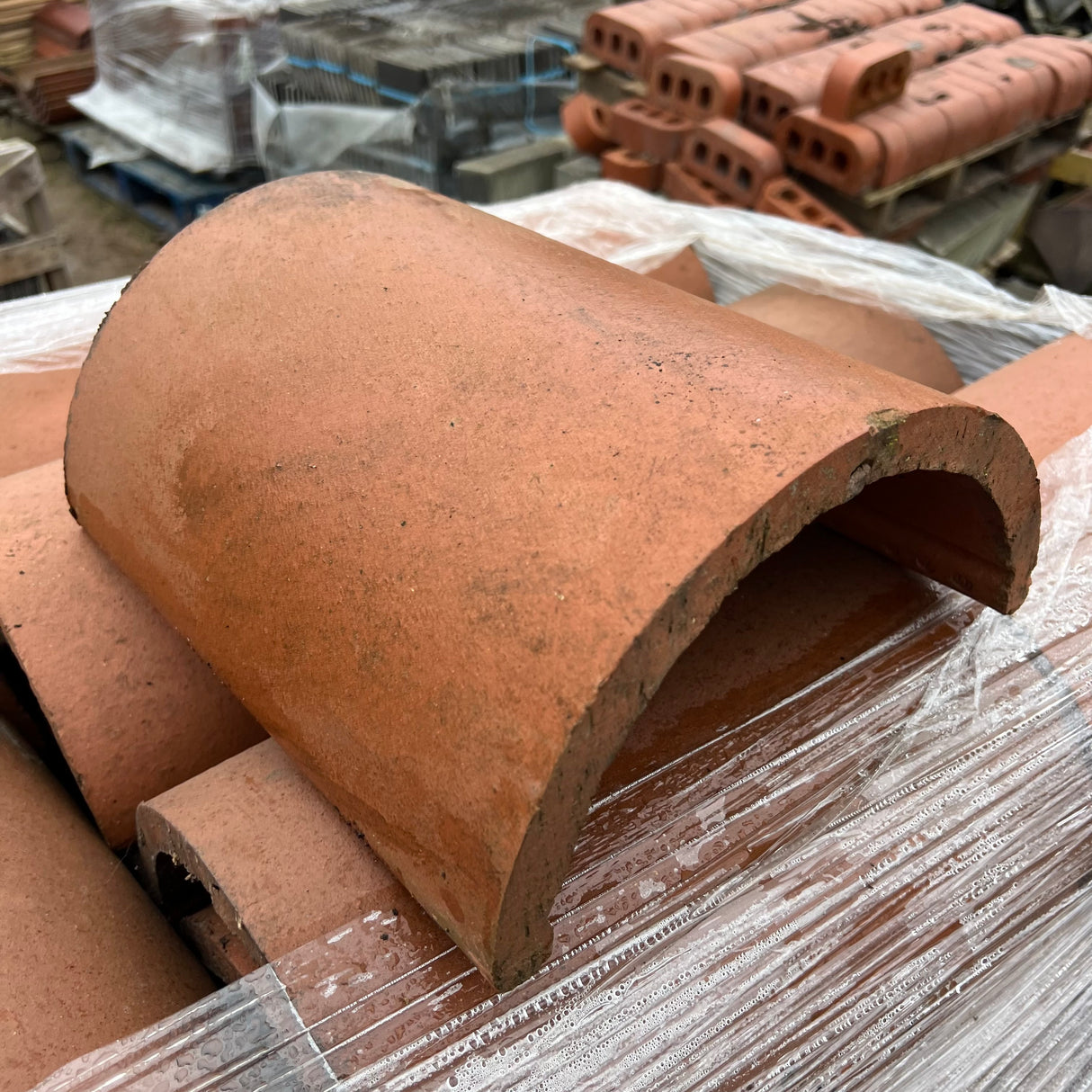New Orange Half Round Clay Roof Ridge Tile
