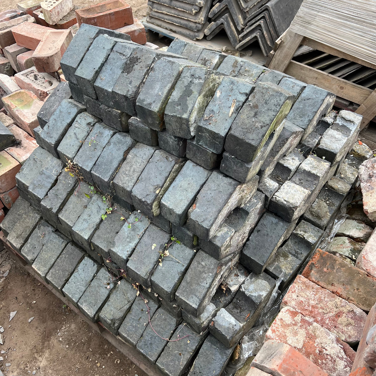 Reclaimed Staffordshire Blue Triangle Wall Coping Brick