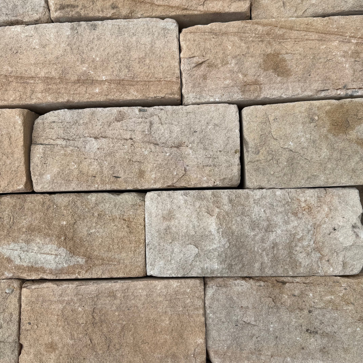140mm Britannia Buff Tumbled Sandstone Building Stone - Per SQM