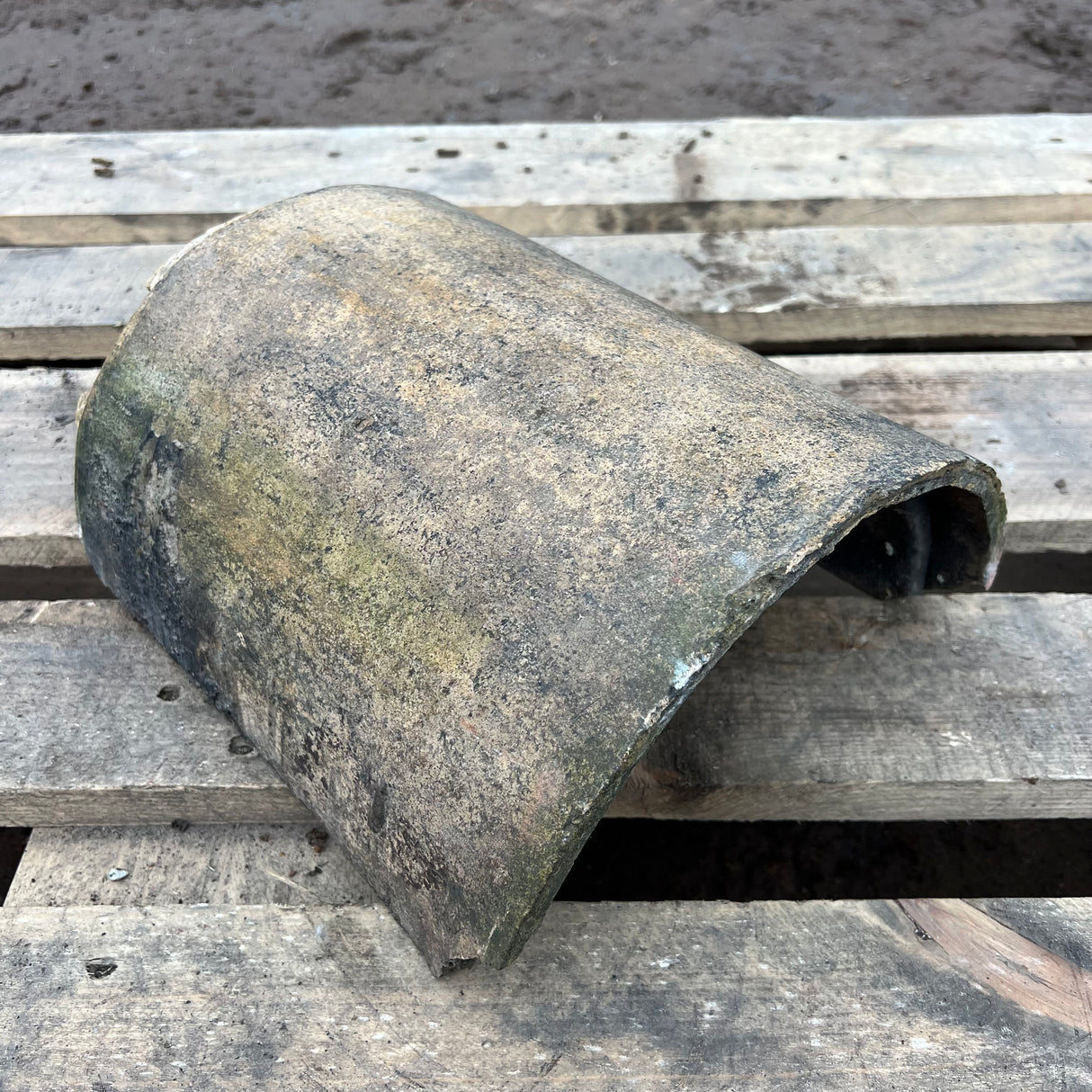 Reclaimed Buff Half Round Clay Roof Ridge Tile