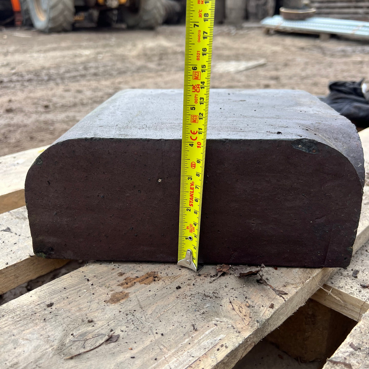 Reclaimed Staffordshire Blue Bullnose Brick Wall Coping 90 Degree Corner