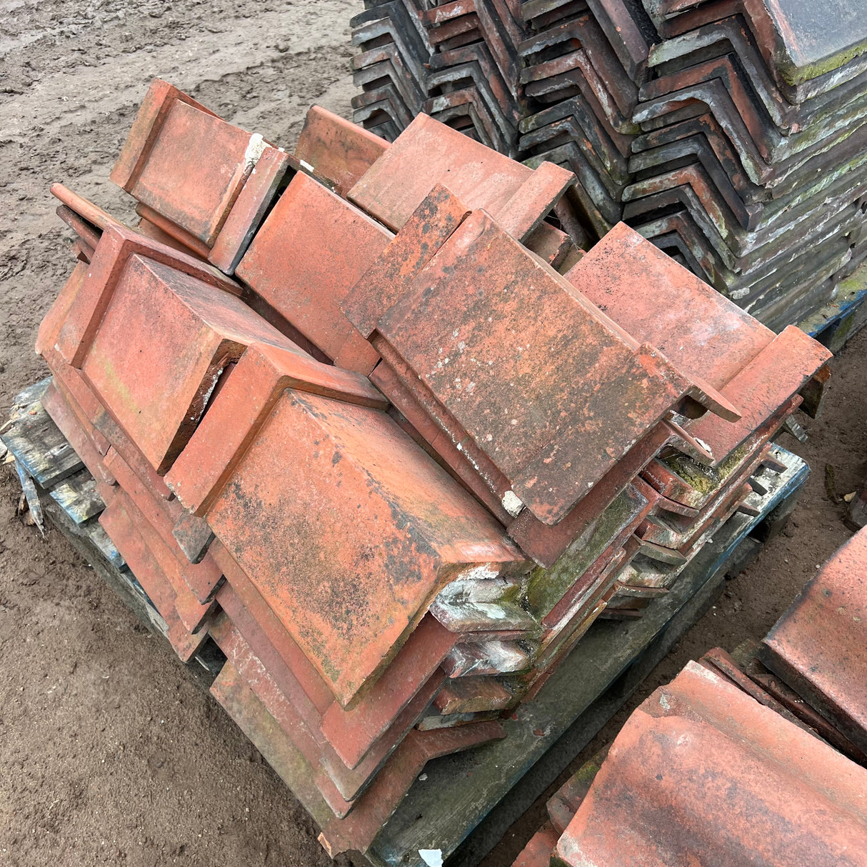 Reclaimed Red Triangle 12" Clay Roof Ridge Tile - 90 Degree