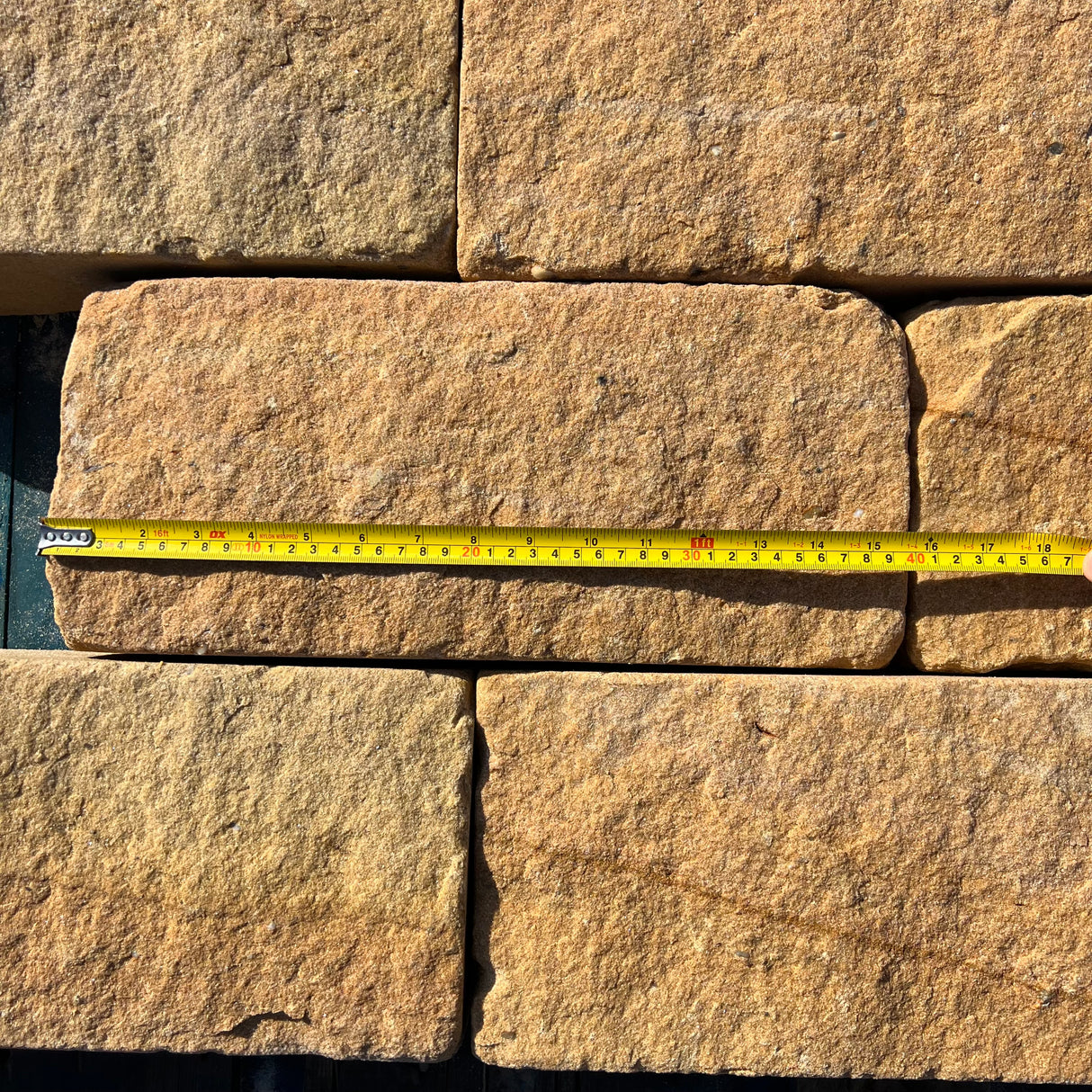 180mm Britannia Buff Tumbled Sandstone Building Stone - Per SQM