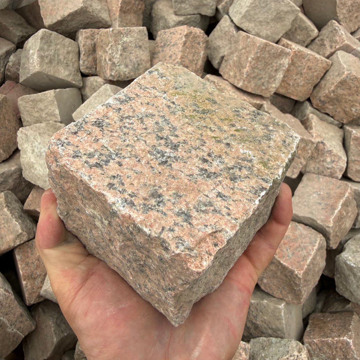 Reclaimed Square Pink Granite Setts - Per Bag