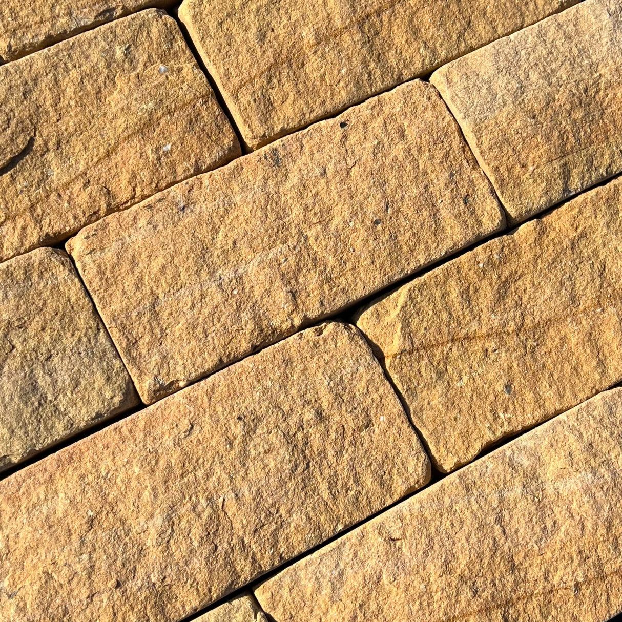 180mm Britannia Buff Tumbled Sandstone Building Stone - Per SQM