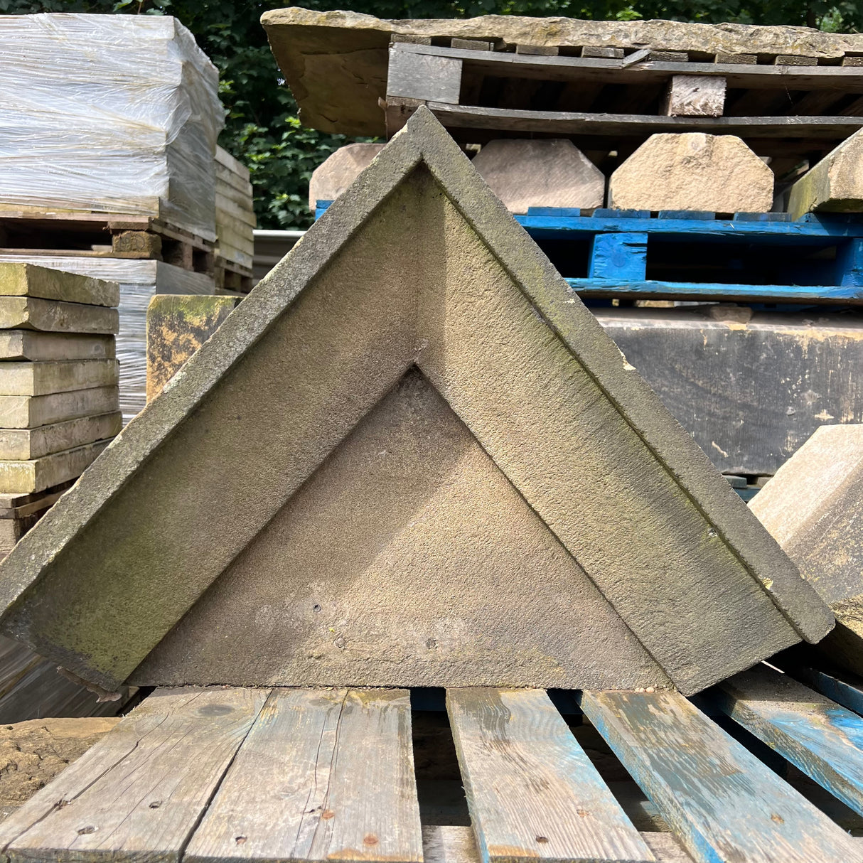 Reclaimed Natural Stone Water Table Triangle