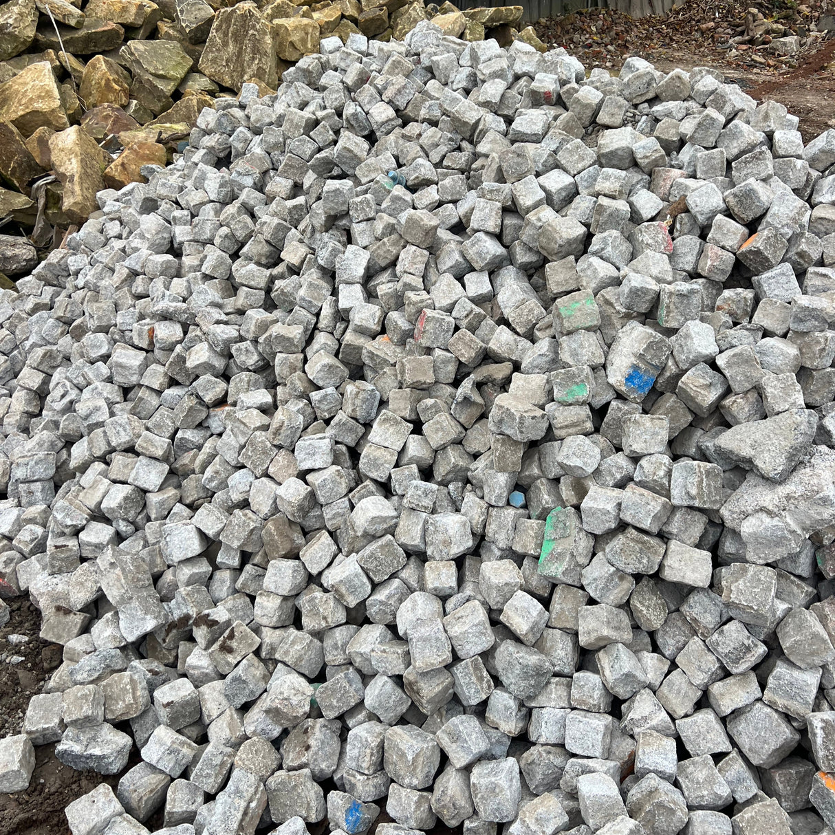 Reclaimed Small Stone 3" x 3" Granite Cobble Setts - Per Bag