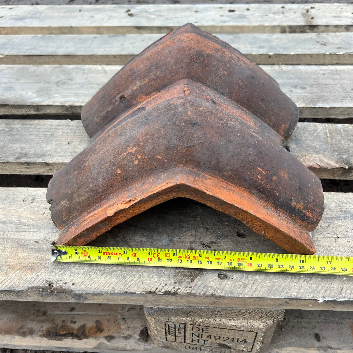 Reclaimed Orange Clay Roof Ridge Tiles - 110 Degree