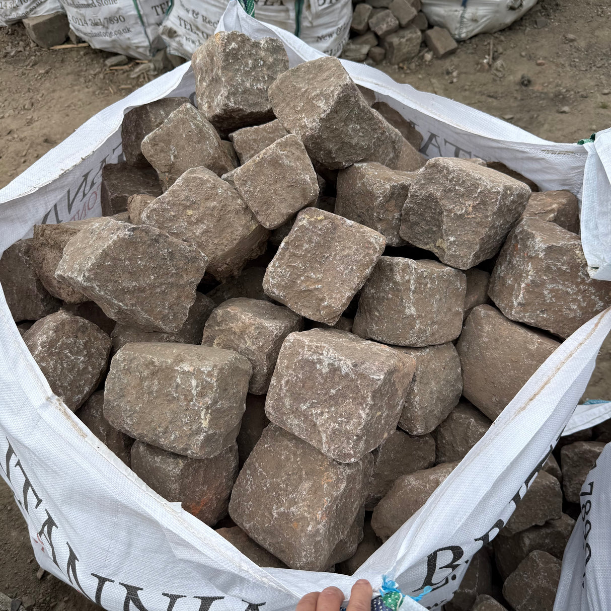 Reclaimed Random Pink Granite Setts - Per Bag