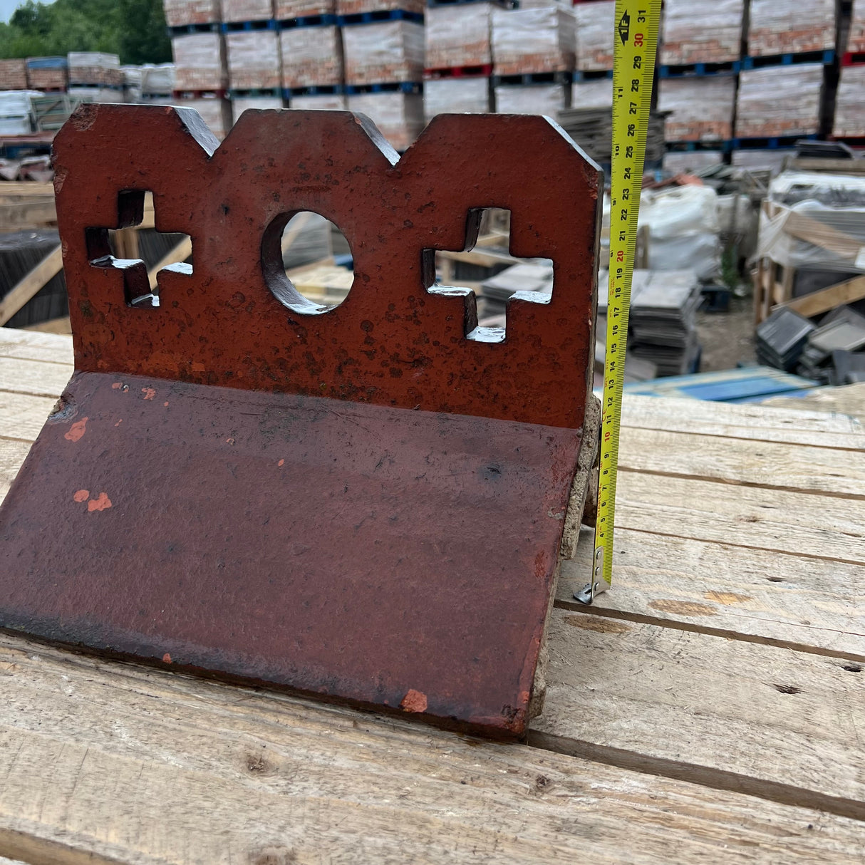 Reclaimed Terracotta Red 12" Crested Clay Roof Ridge Tile - 100 Degree