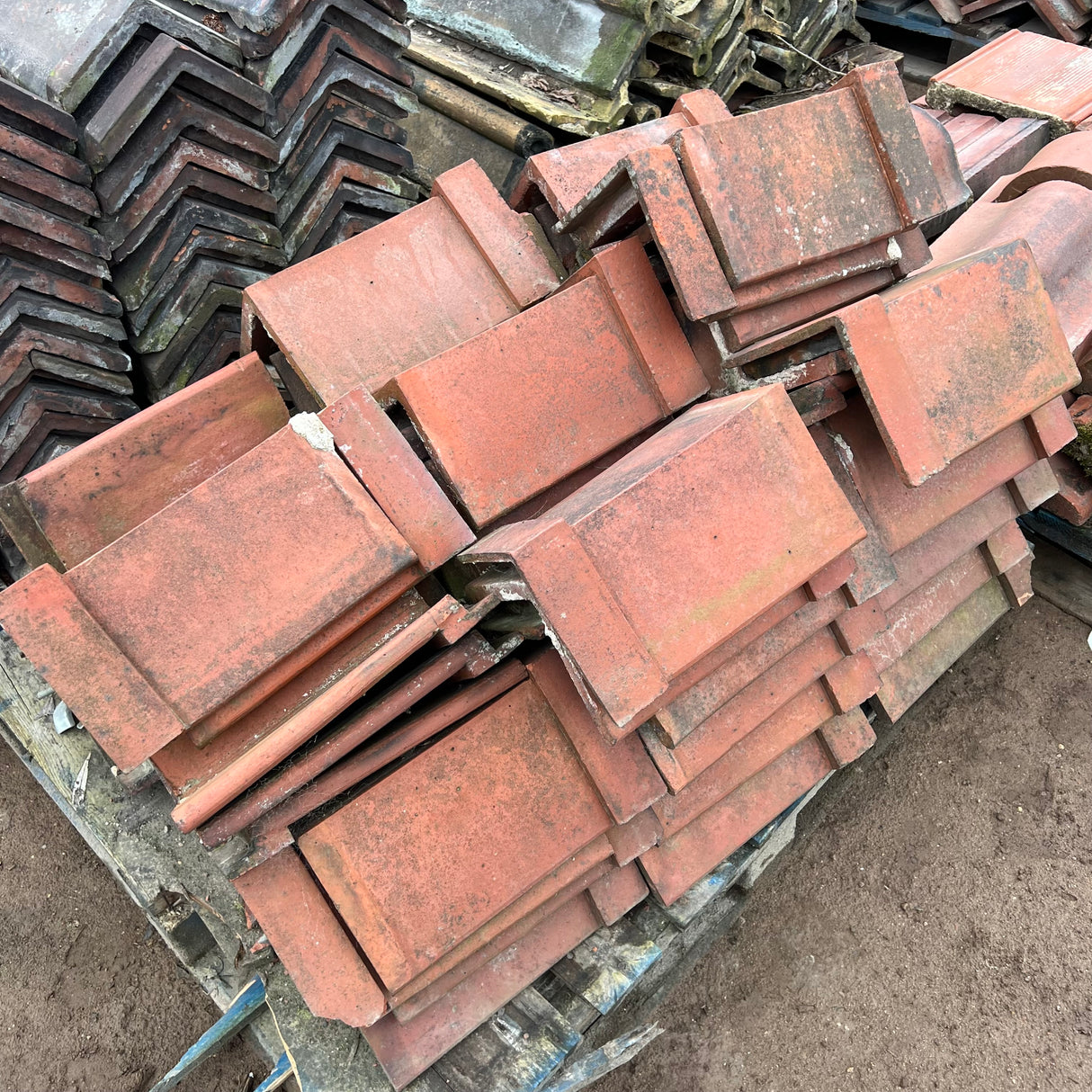Reclaimed Red Triangle 12" Clay Roof Ridge Tile - 90 Degree