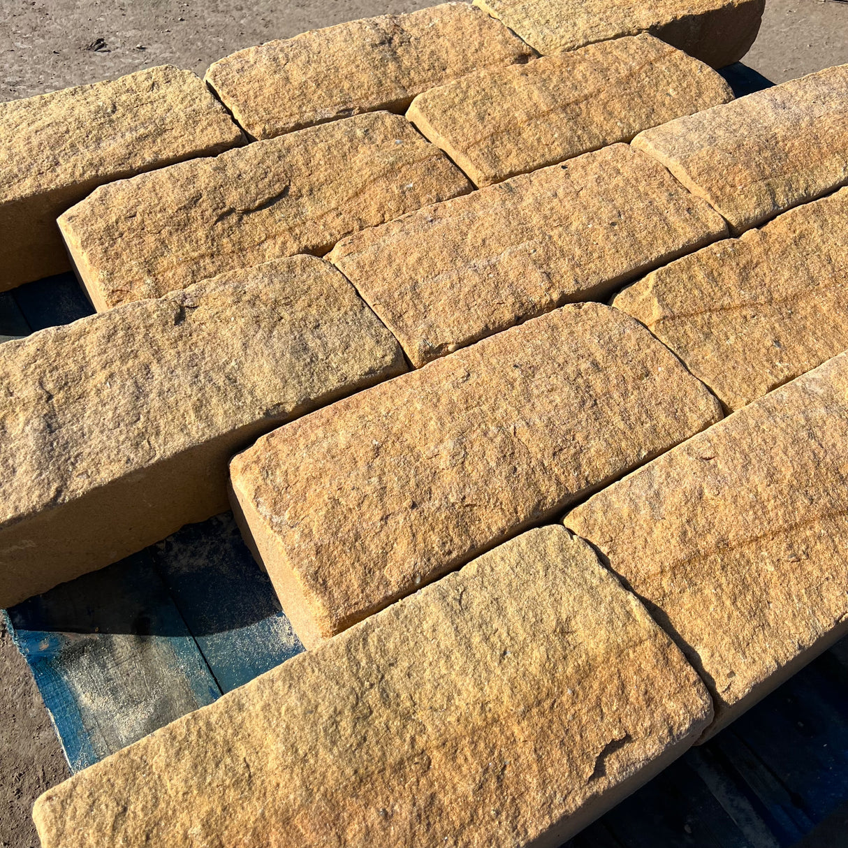 180mm Britannia Buff Tumbled Sandstone Building Stone - Per SQM