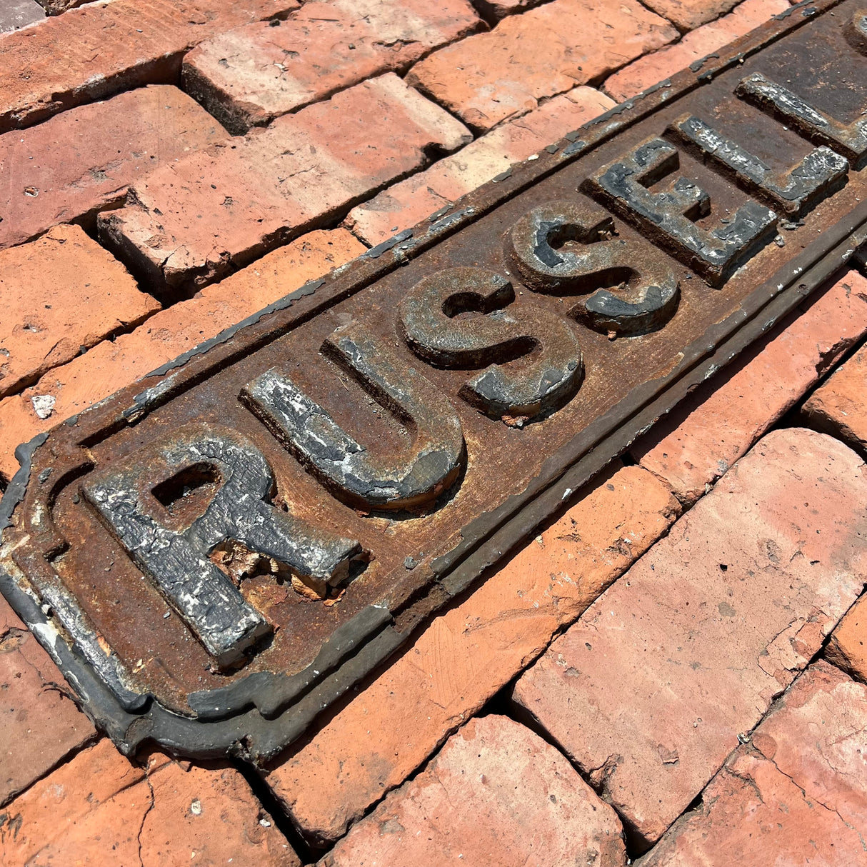 Original Cast Iron ‘Russell St’ Street Sign
