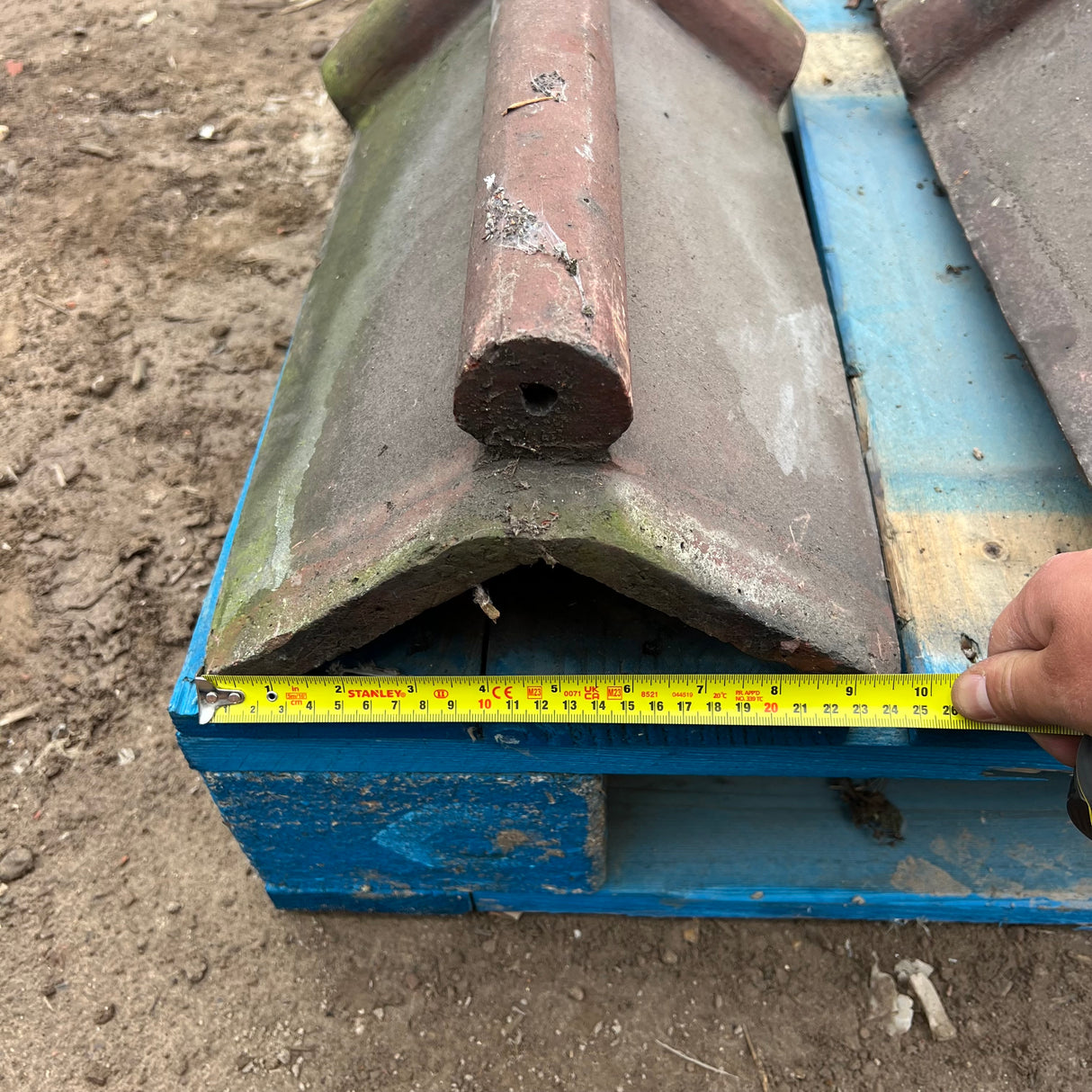 Reclaimed Red Roll Top Capped Ridge Tiles 105 Degree - Job Lot of 8