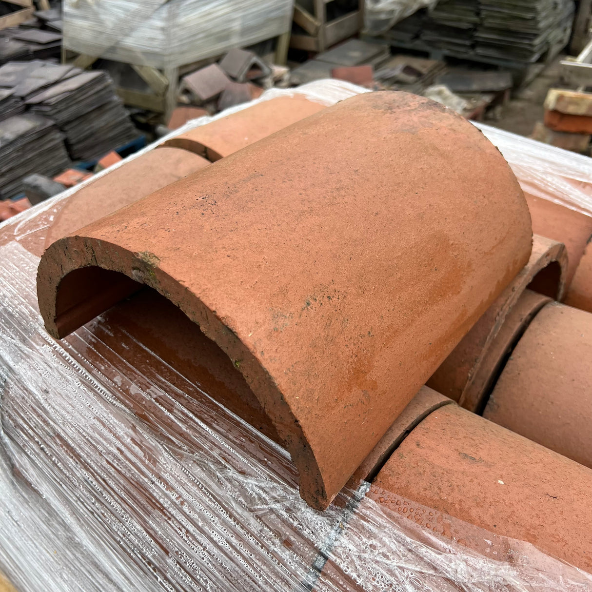 New Orange Half Round Clay Roof Ridge Tile