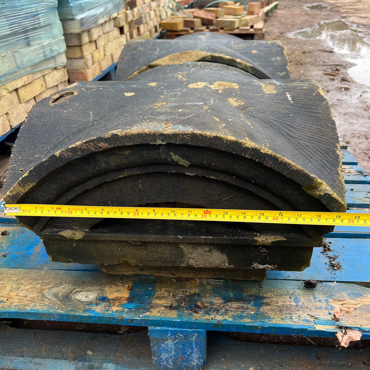 Reclaimed Stone Pier Cap Pair