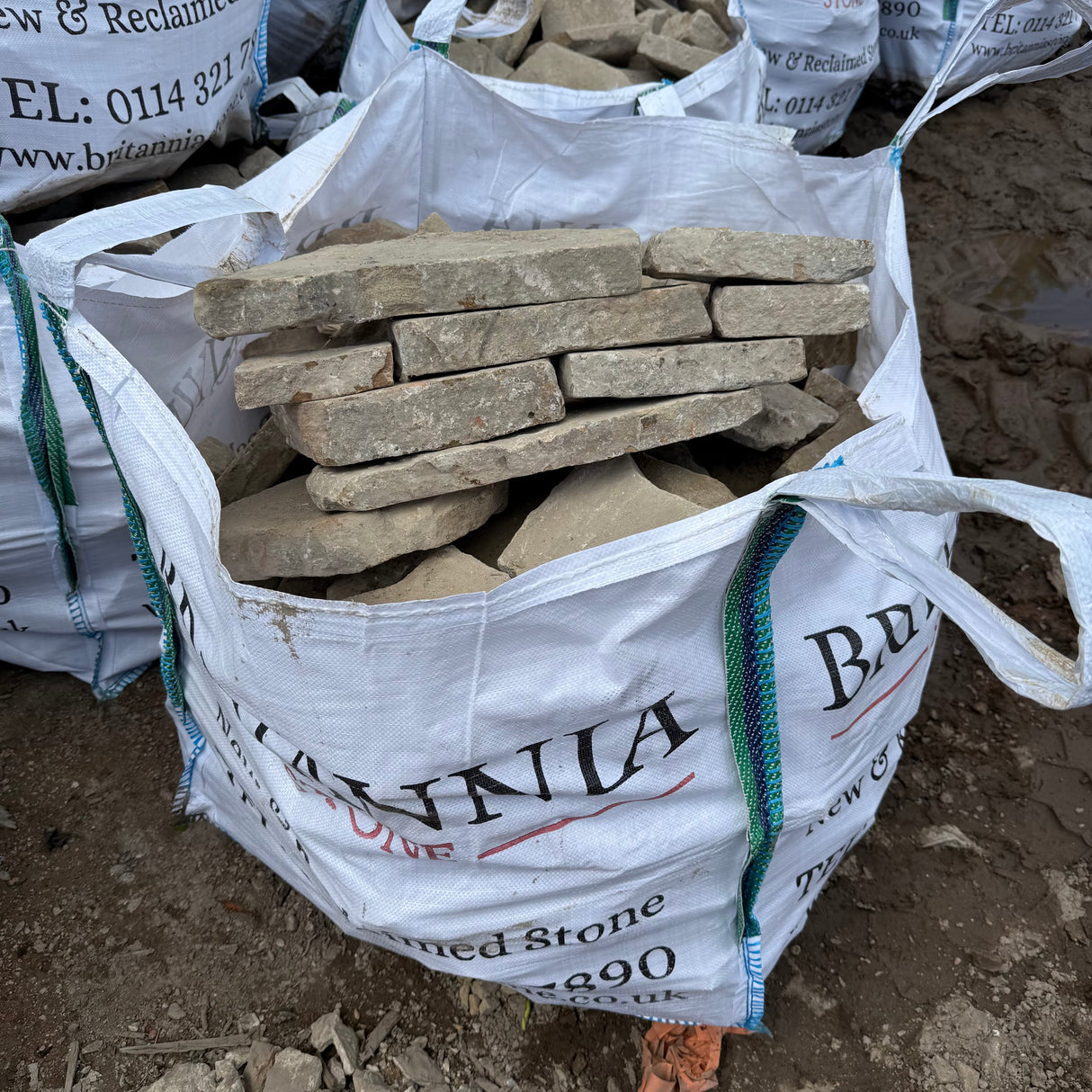 Reclaimed Flat Yorkshire Drystone Walling - Per Bag