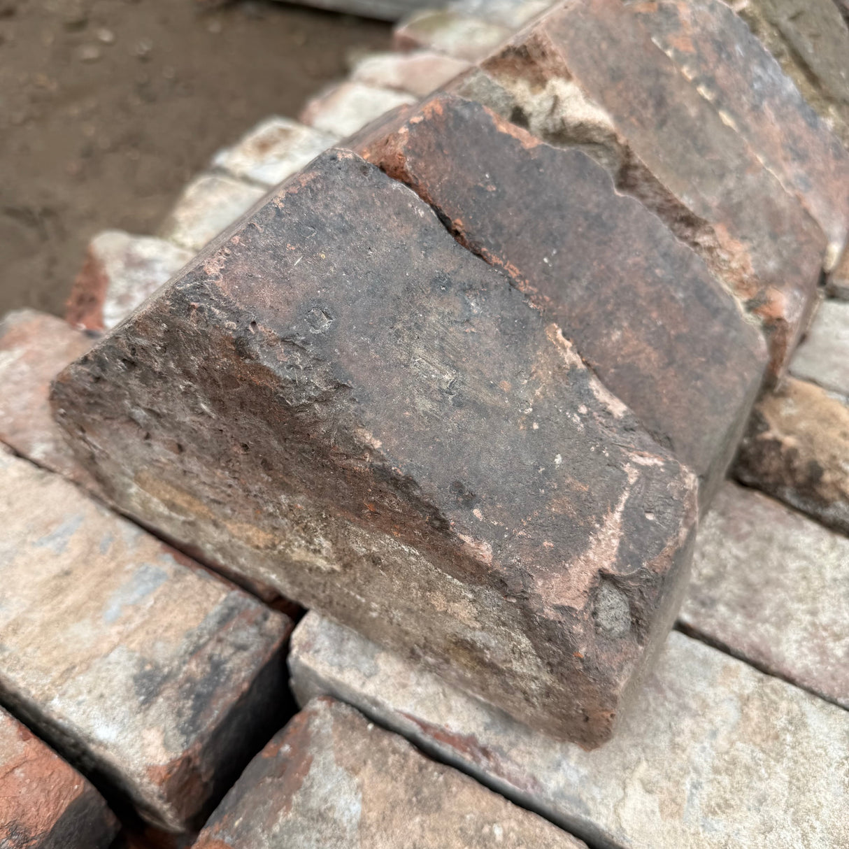 Reclaimed Handmade Triangle Coping Bricks - Job Lot of 72