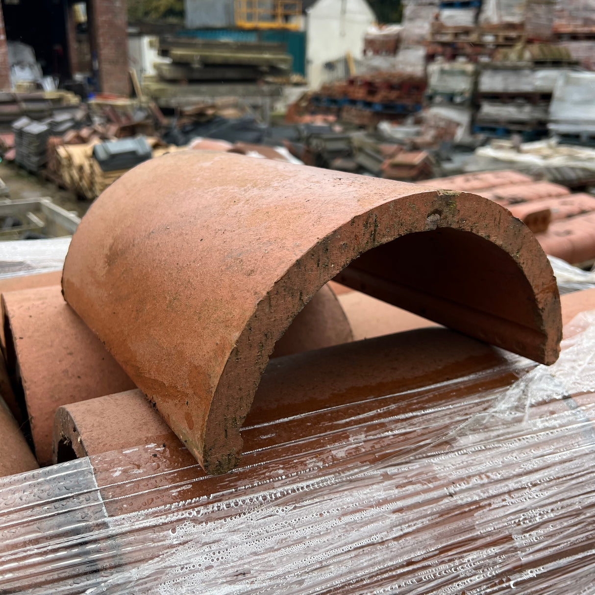 New Orange Half Round Clay Roof Ridge Tile