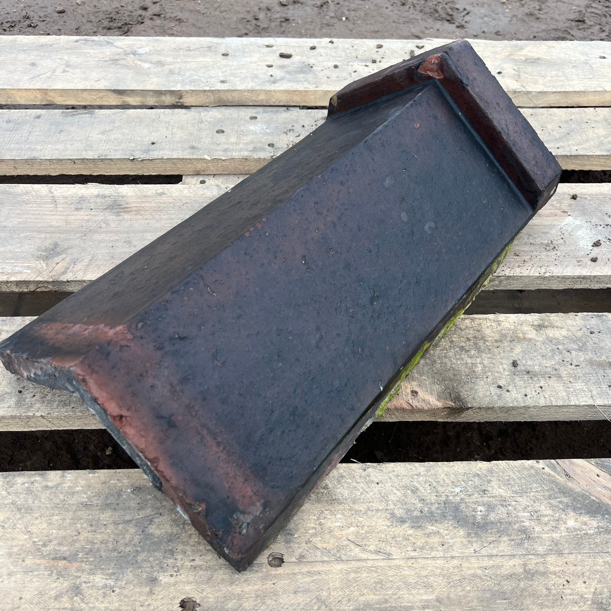 Reclaimed Weathered Red 18" Triangle Clay Roof Ridge Tile - 110 Degree