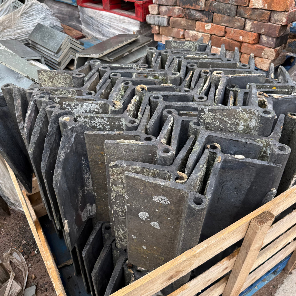Reclaimed Weathered Blue Roll Top Clay Roof Ridge Tiles - 110 Degree