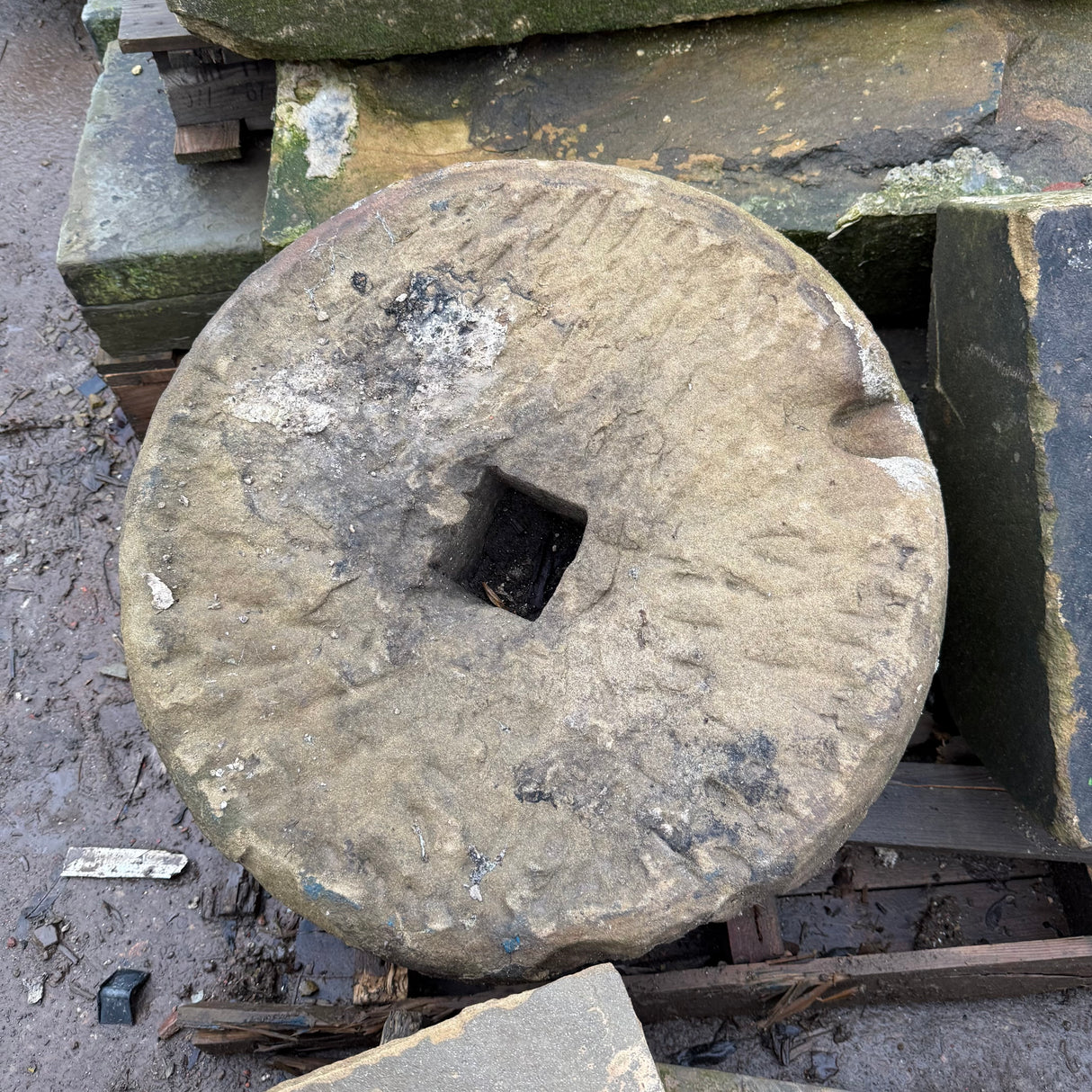 Reclaimed Stone Mill Stone