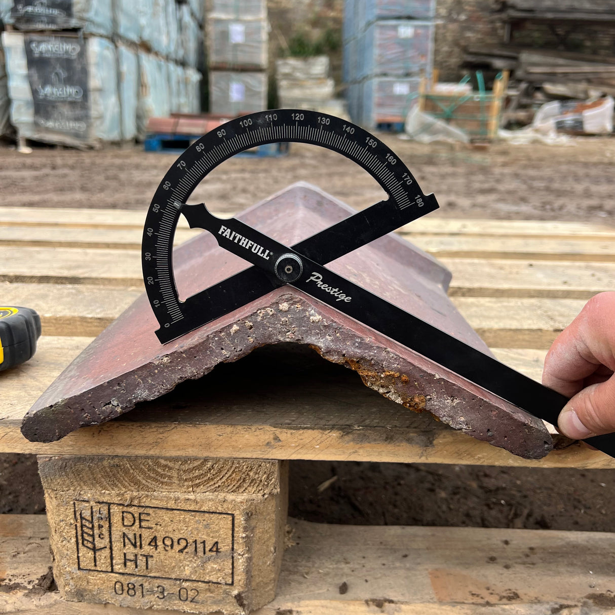 Reclaimed Brindle Blue 12" Triangle Clay Roof Ridge Tile - 125 Degree