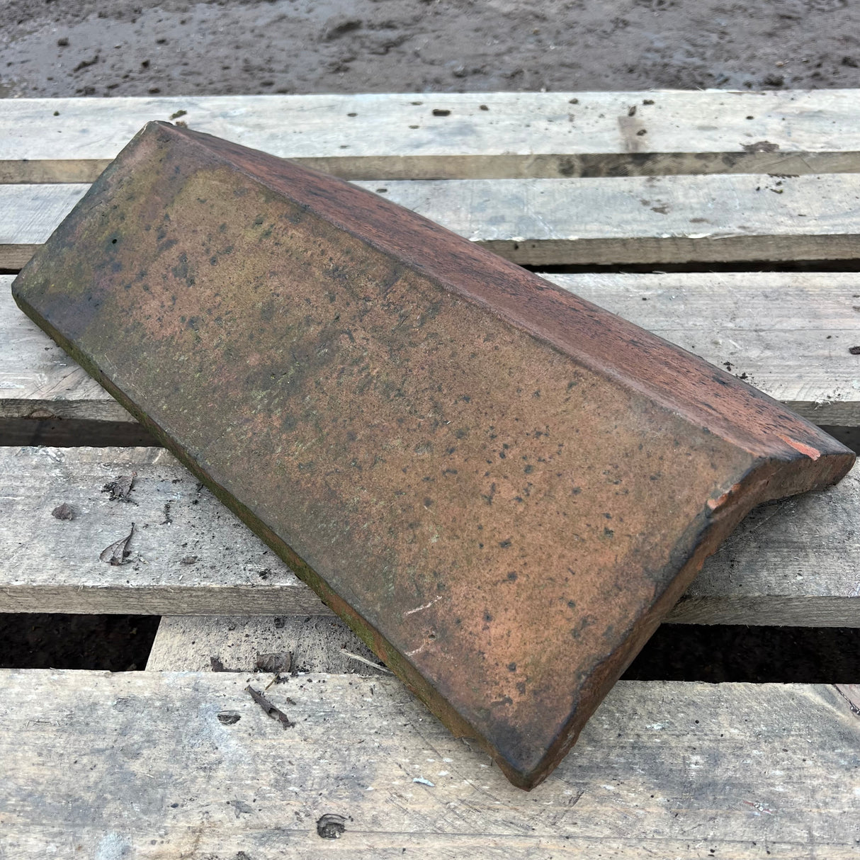 Reclaimed Brindle Triangle Clay Roof Ridge Tile - 115 Degree