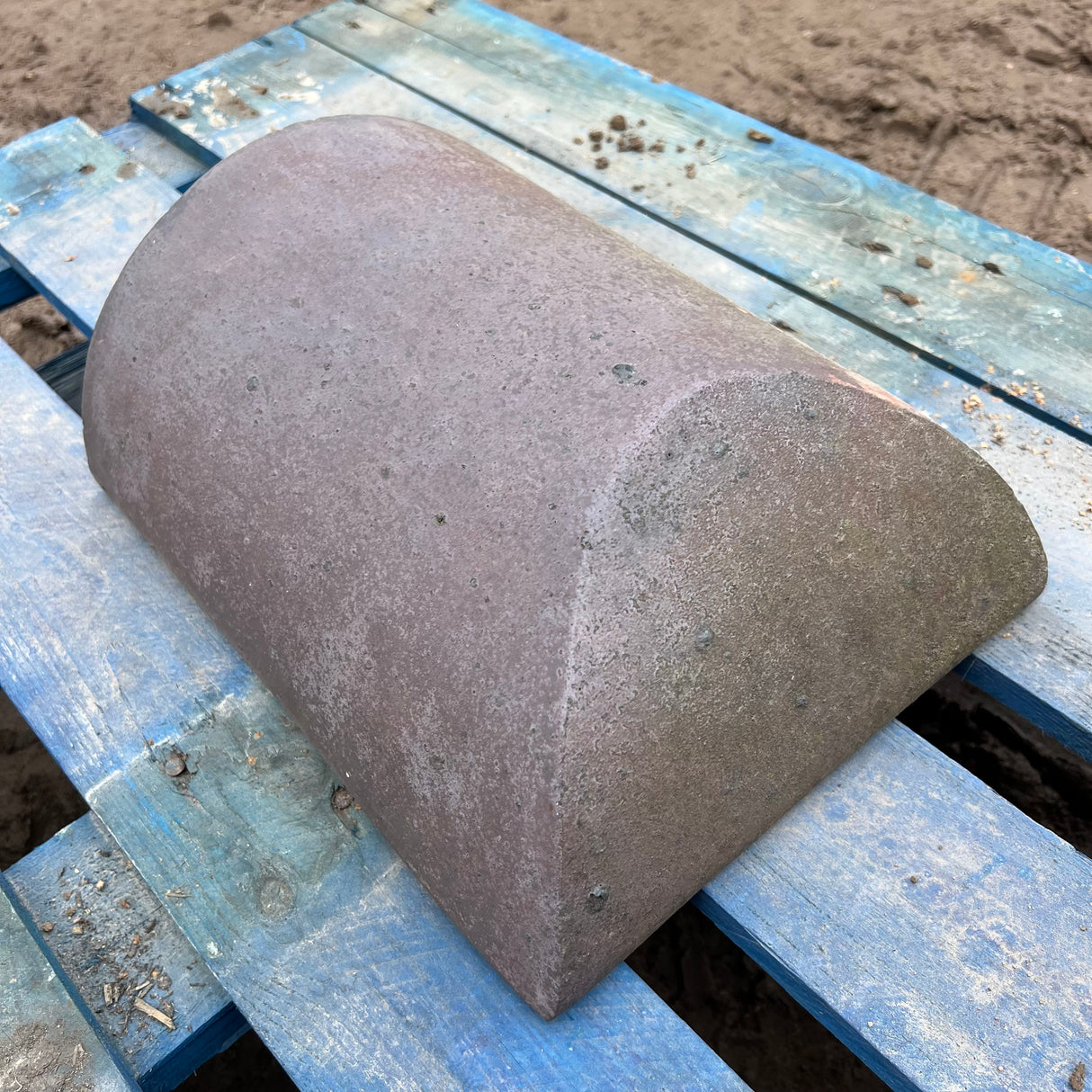 Reclaimed Staffordshire Blue Half Round Roof Ridge Tile Cap End