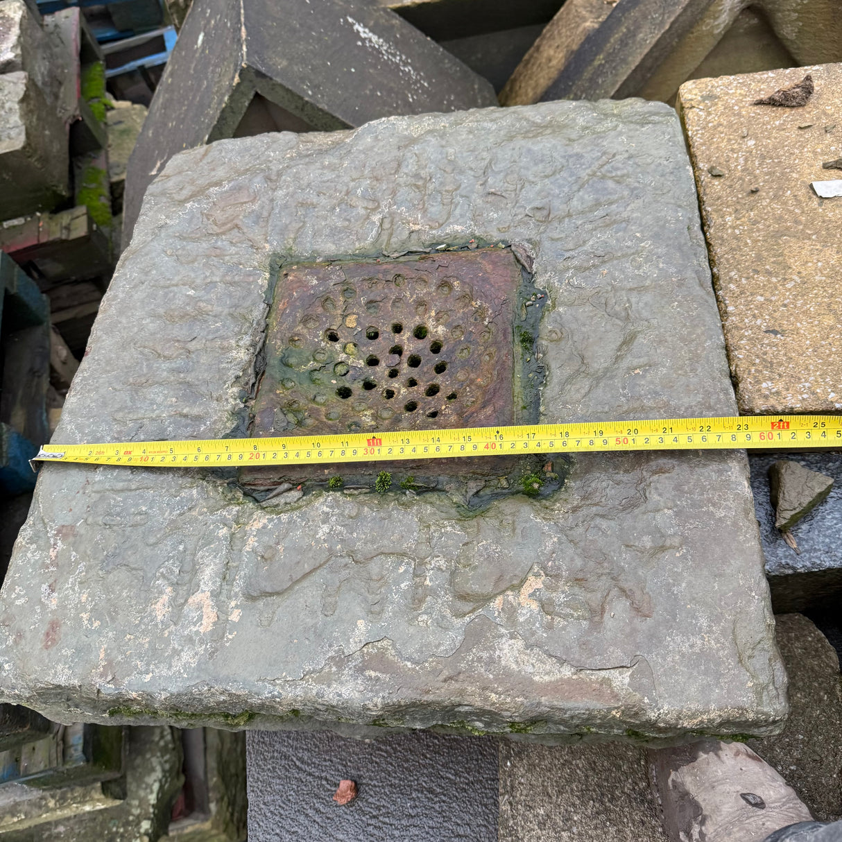 Reclaimed Stone Gully with Metal Grate