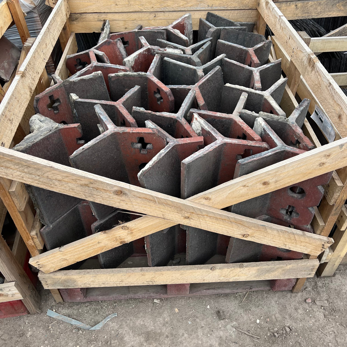 Reclaimed Terracotta Red 12" Crested Clay Roof Ridge Tile - 100 Degree