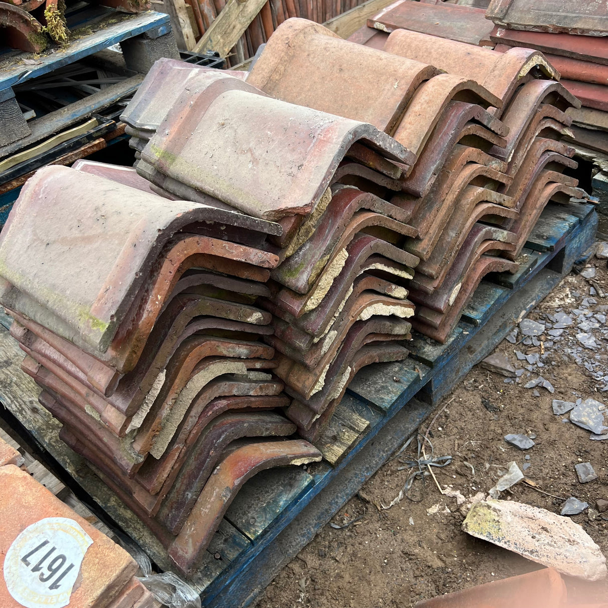 Reclaimed Brindle Blue Hogs Back Clay Roof Ridge Tile