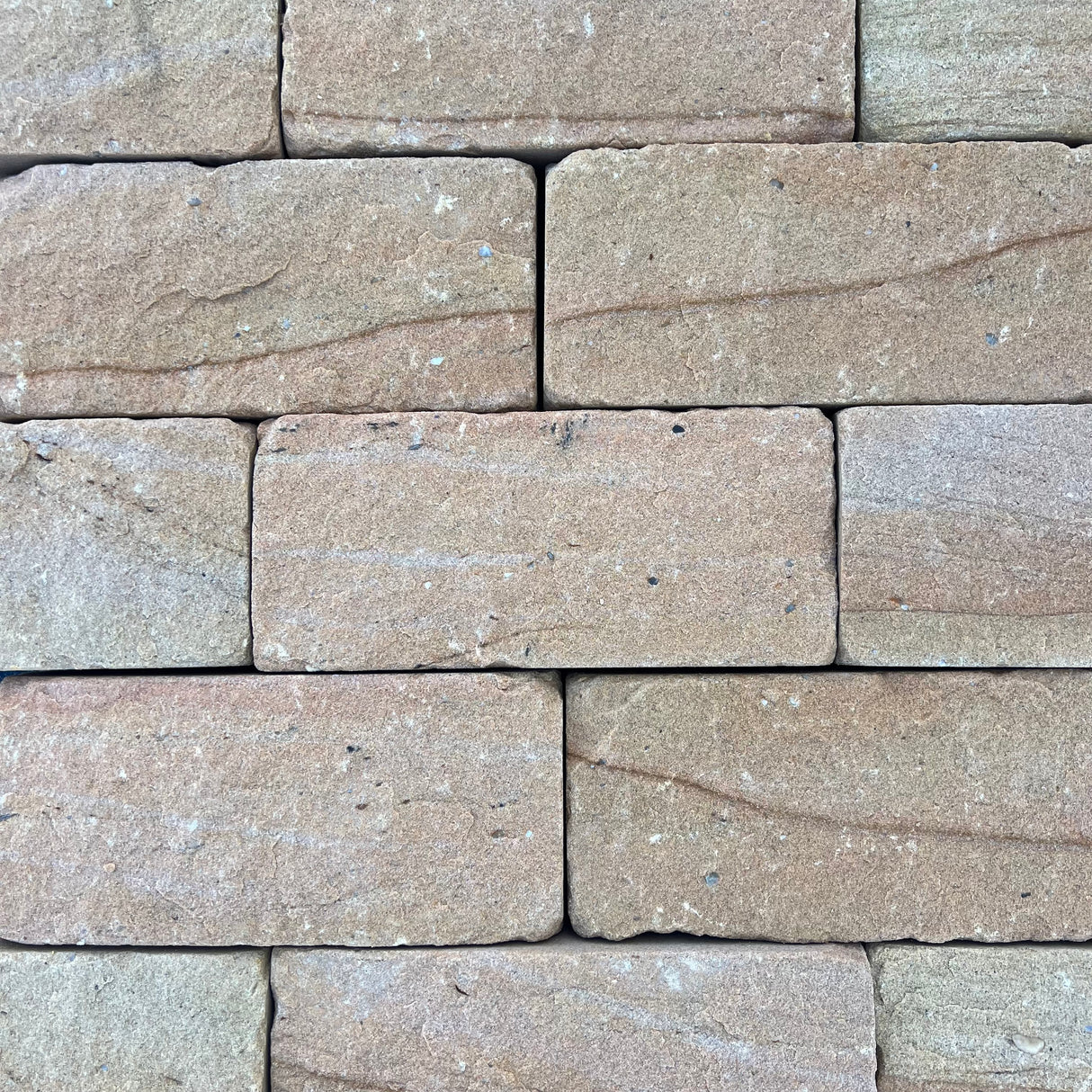 180mm Britannia Buff Tumbled Sandstone Building Stone - Per SQM