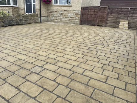 yorkstone Tumbled Stone setts block Paving drive path driveway
