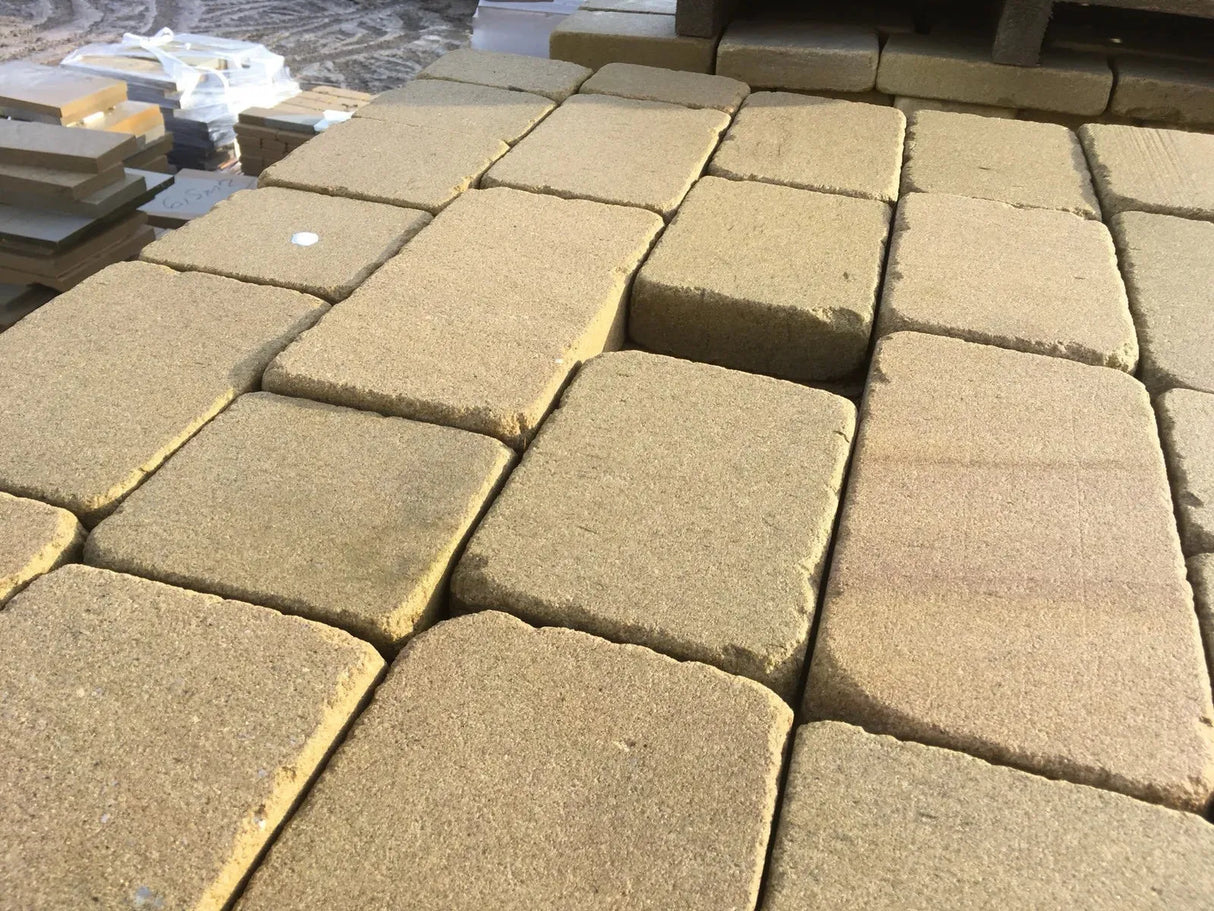 yorkstone Tumbled Stone setts block Paving drive path driveway