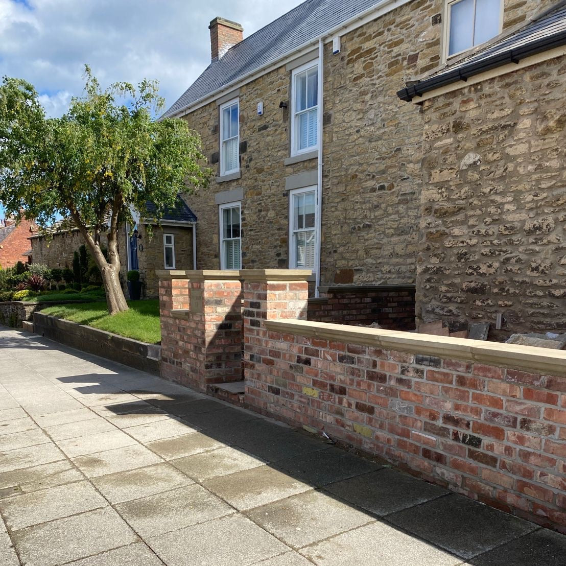 Reclaimed Brick Garden Front Wall & Pillars in Nuneaton