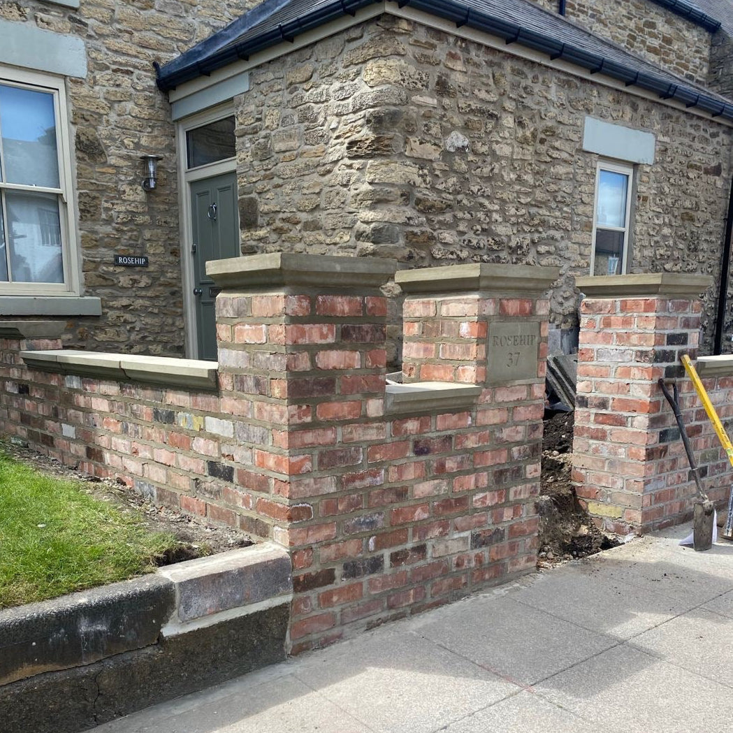Reclaimed Brick Garden Front Wall & Pillars in Nuneaton