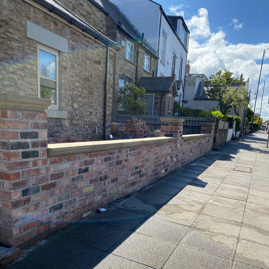 Reclaimed Brick Garden Front Wall & Pillars in Nuneaton