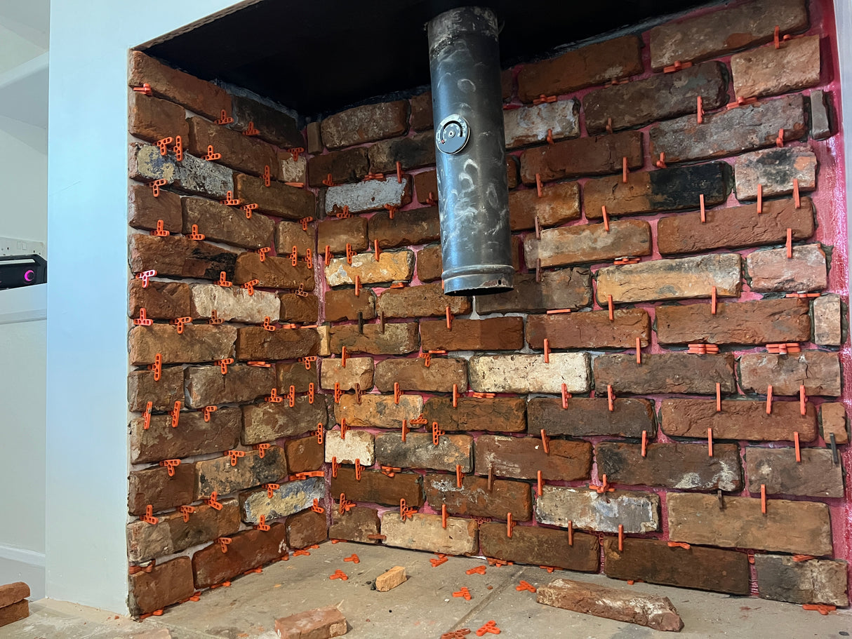 Reclaimed Farmhouse Blend Brick Slips - Cut From Real Reclaimed Bricks