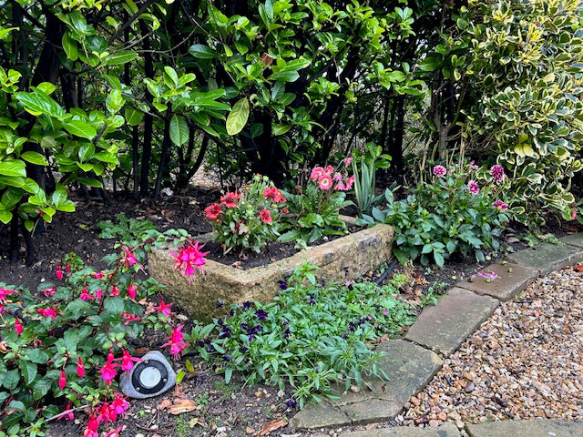 Reclaimed Stone Trough in Cotswold Garden