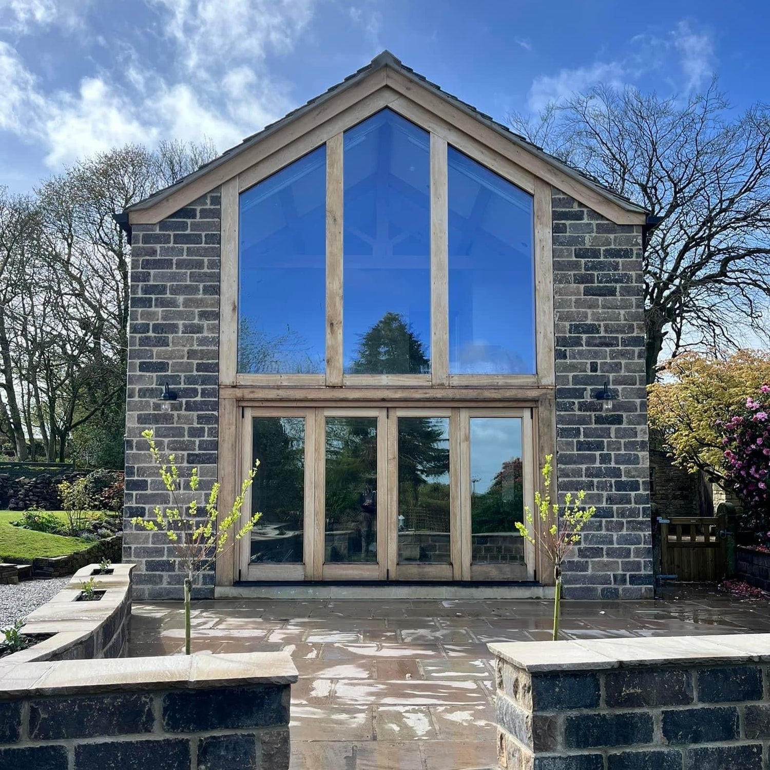 Reclaimed Stone House Extension & Cobble Driveway in Holmfirth