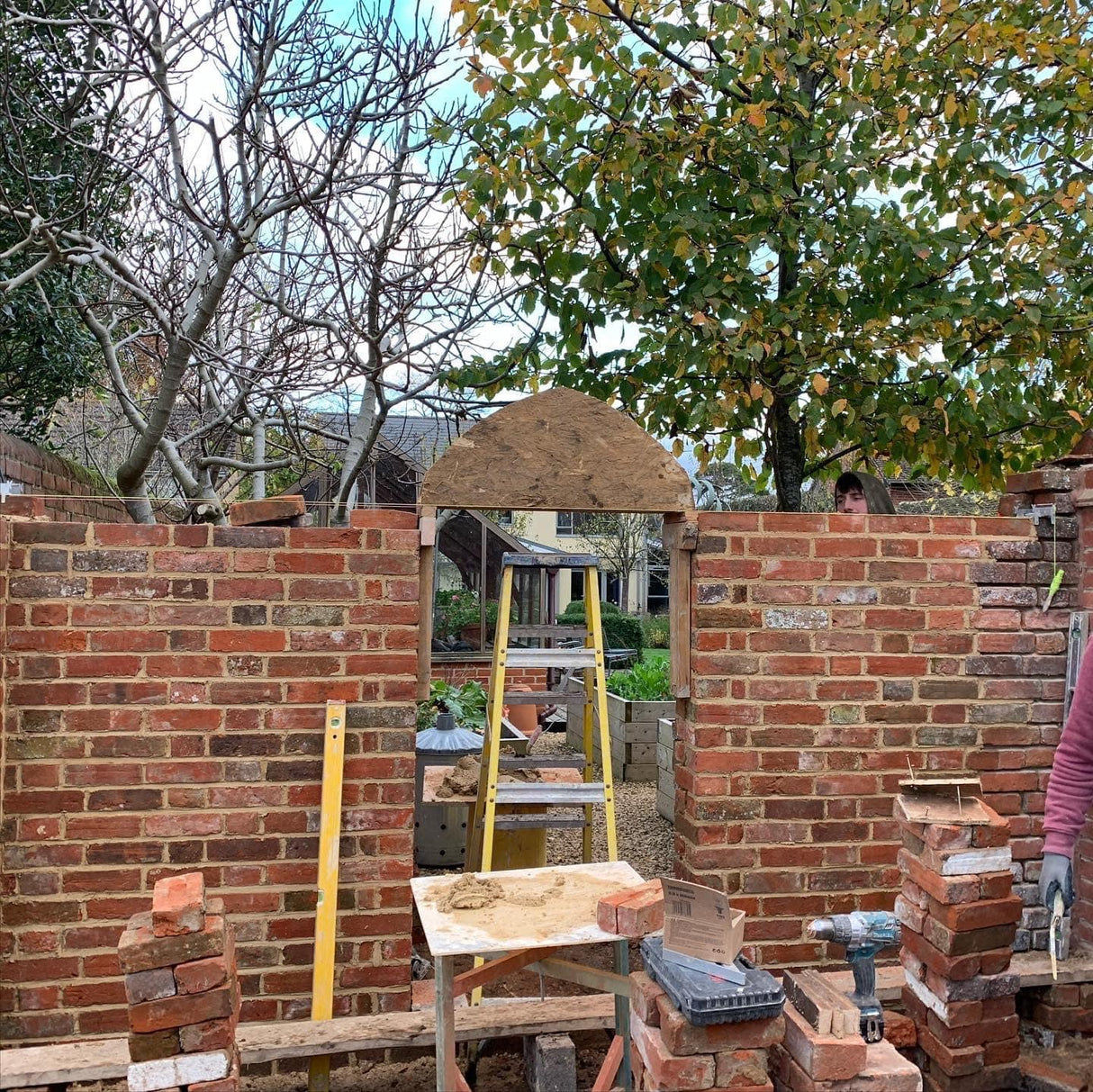 Reclaimed Handmade Brick Wall in Telford