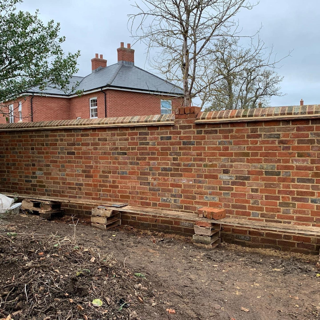 Reclaimed Handmade Brick Wall in Telford