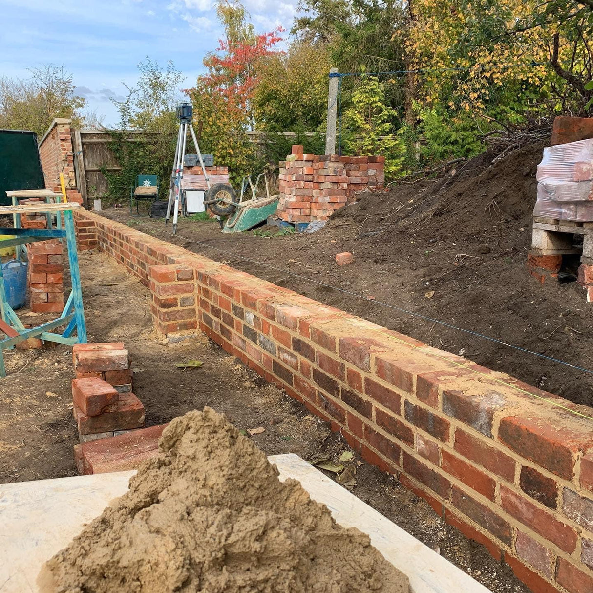 Reclaimed Handmade Brick Wall in Telford